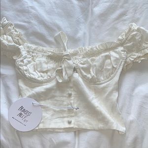 Princess Polly Elouise Crop Top White